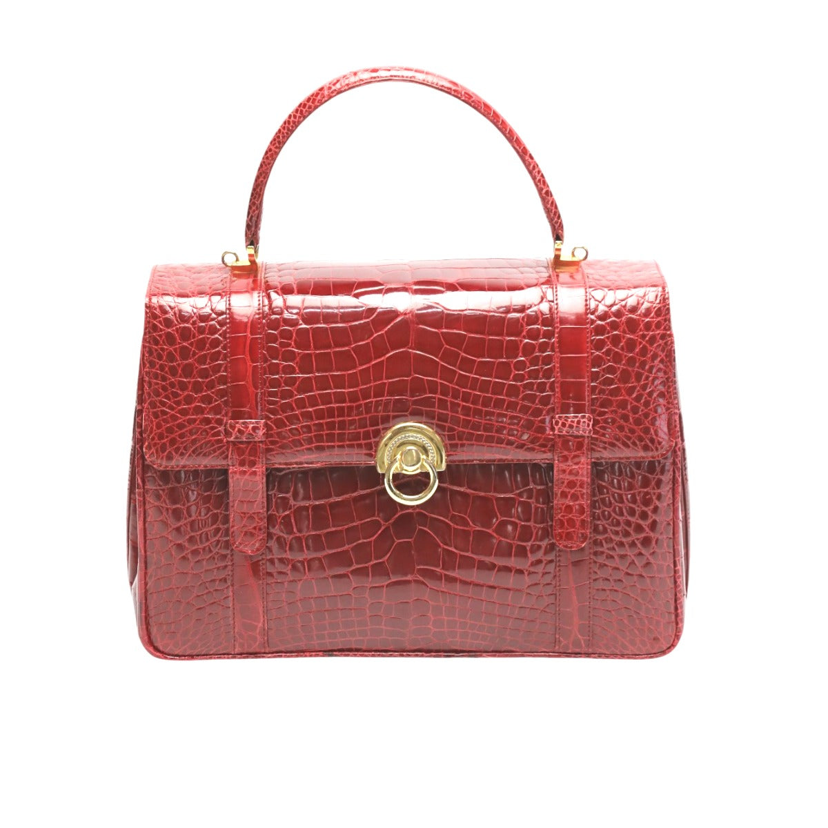 クロコダイル CROCODILE ハンドバッグ
2WAYバッグ レザー クロコ クロコダイル レッド 【SS】
【中古】