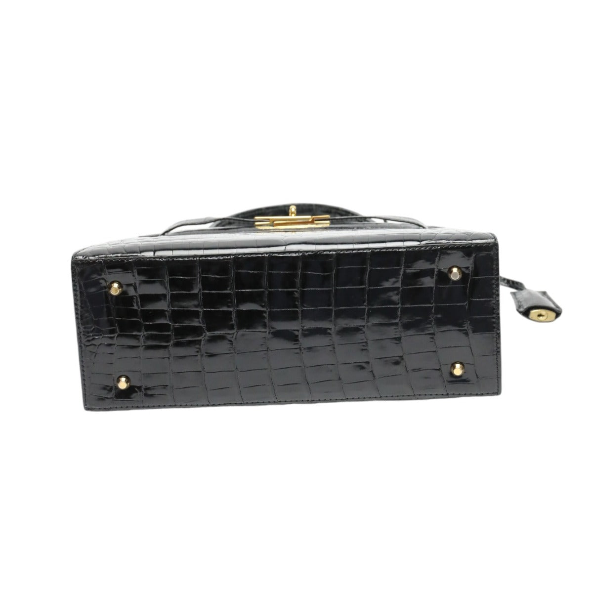 クロコダイル CROCODILE ハンドバッグ
ハンドバッグ 鍵ターンロック シャイニング クロコダイル ブラック 【SS】
【中古】