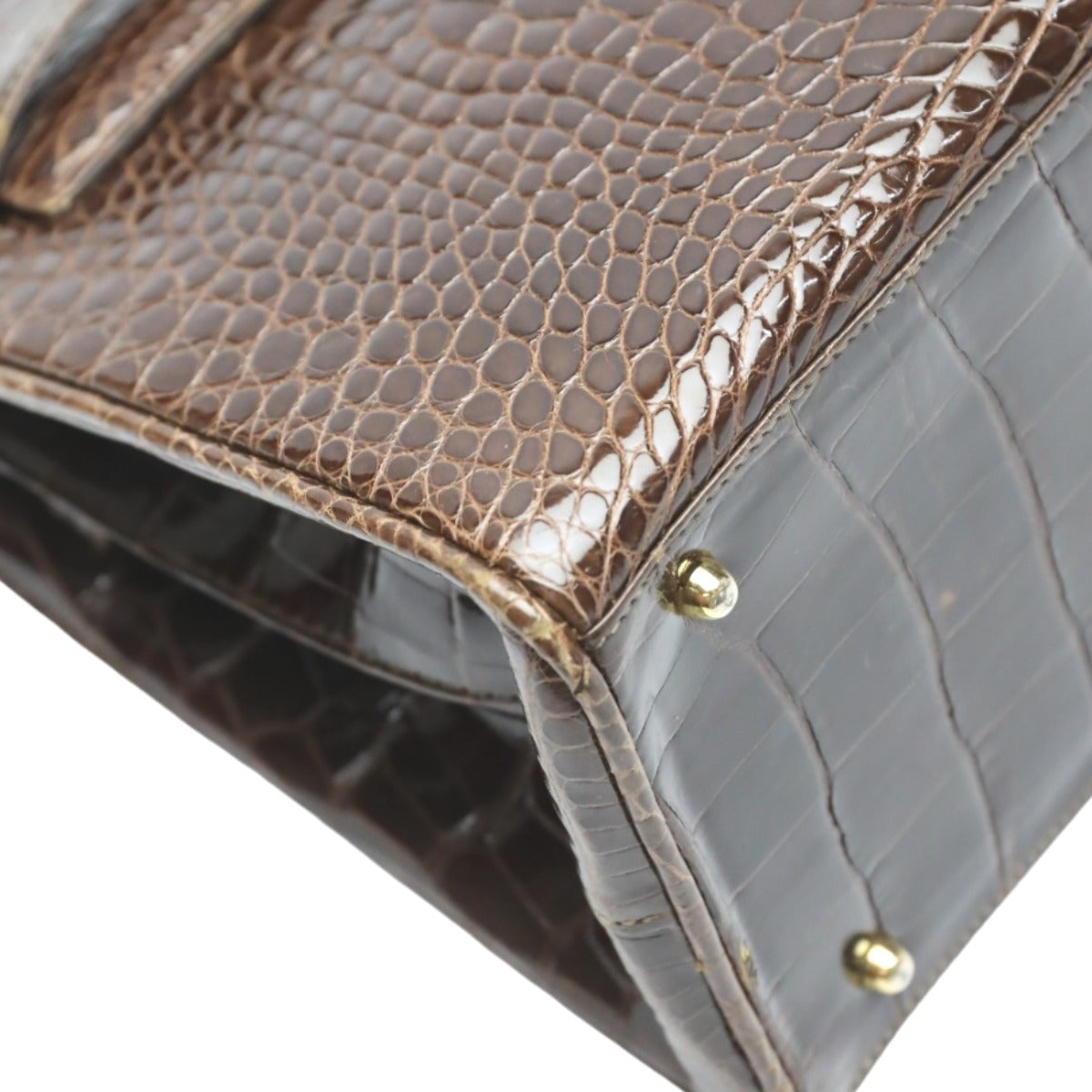 クロコダイル CROCODILE ハンドバッグ
ハンドバッグ 鍵ターンロック シャイニング クロコダイル ブラウン 【H】
【中古】