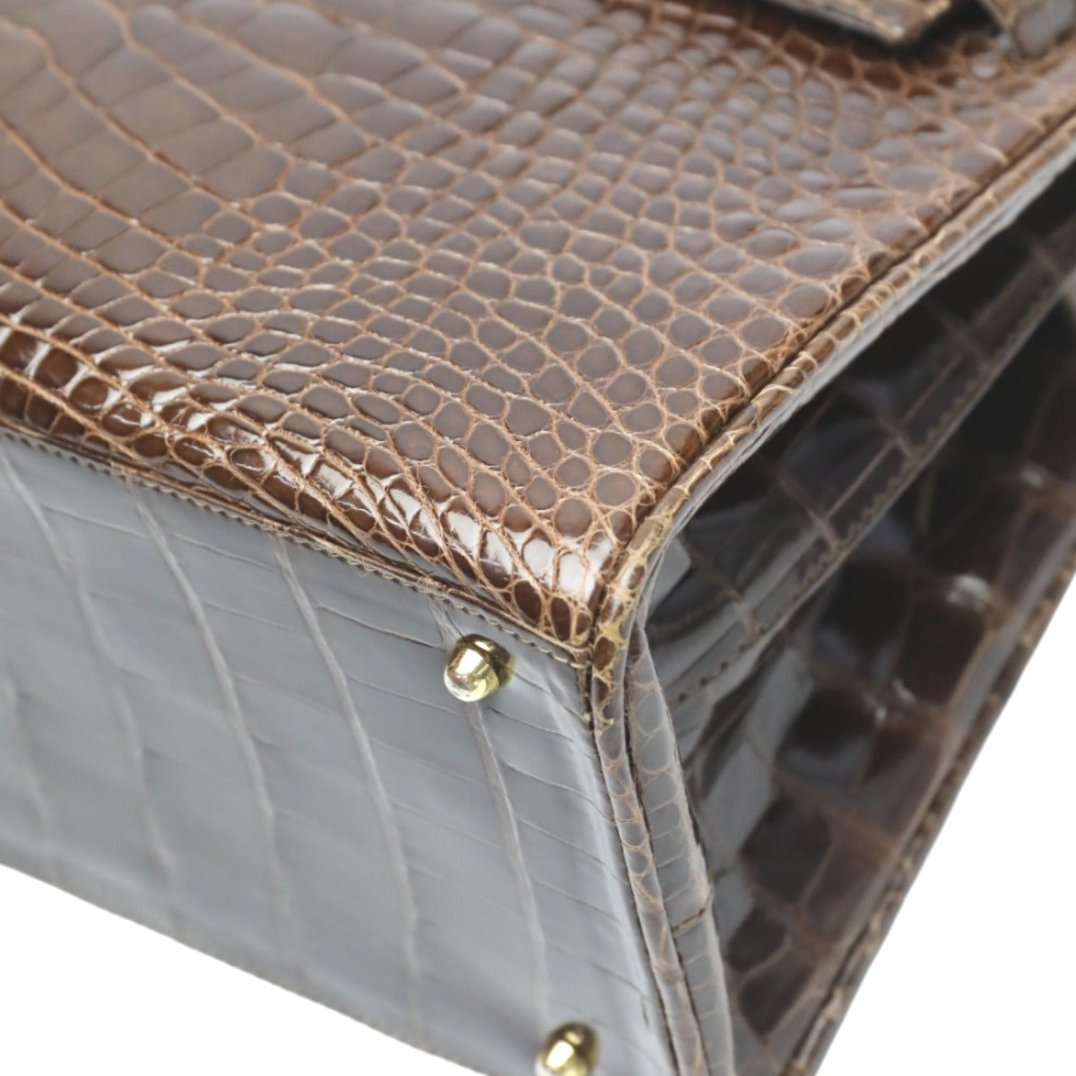 クロコダイル CROCODILE ハンドバッグ
ハンドバッグ 鍵ターンロック シャイニング クロコダイル ブラウン 【H】
【中古】