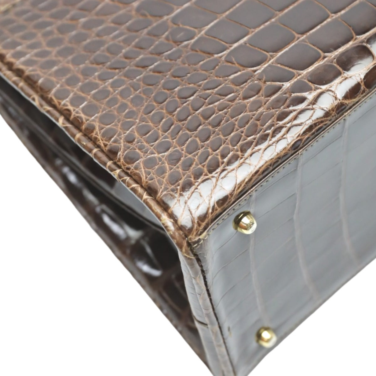 クロコダイル CROCODILE ハンドバッグ
ハンドバッグ 鍵ターンロック シャイニング クロコダイル ブラウン 【H】
【中古】