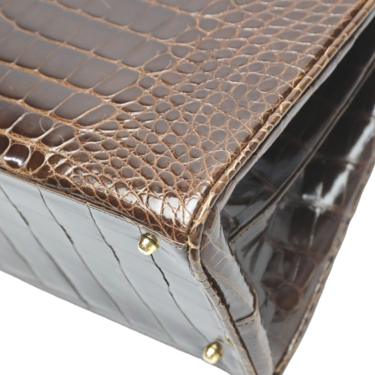 クロコダイル CROCODILE ハンドバッグ
ハンドバッグ 鍵ターンロック シャイニング クロコダイル ブラウン 【H】
【中古】