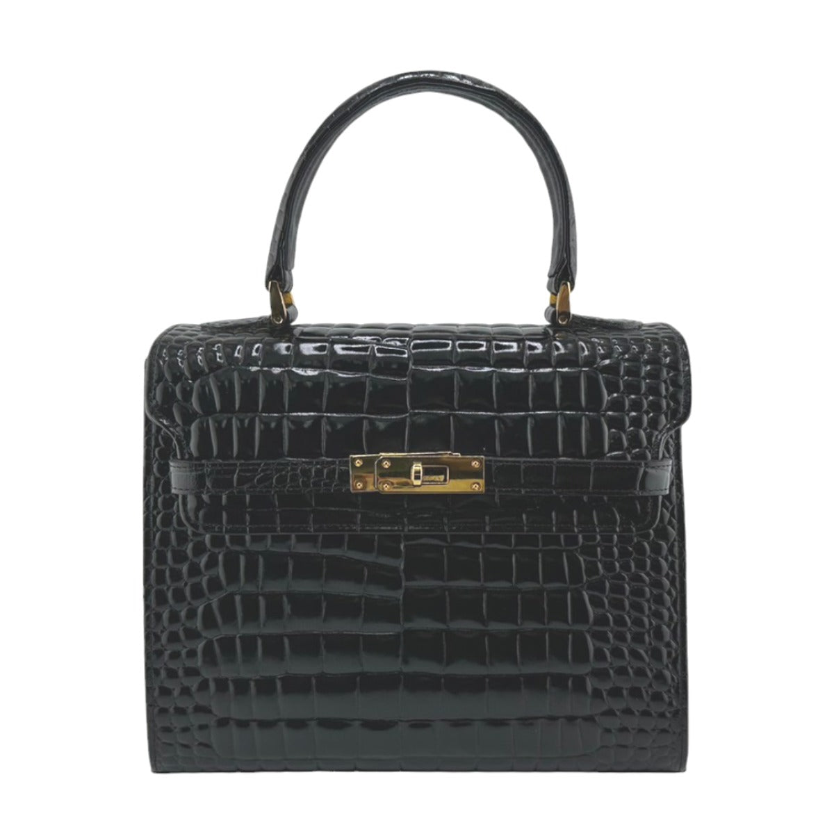 クロコダイル CROCODILE ハンドバッグ
ハンドバッグ 金金具 クロコダイル ブラック 【SS】
【中古】