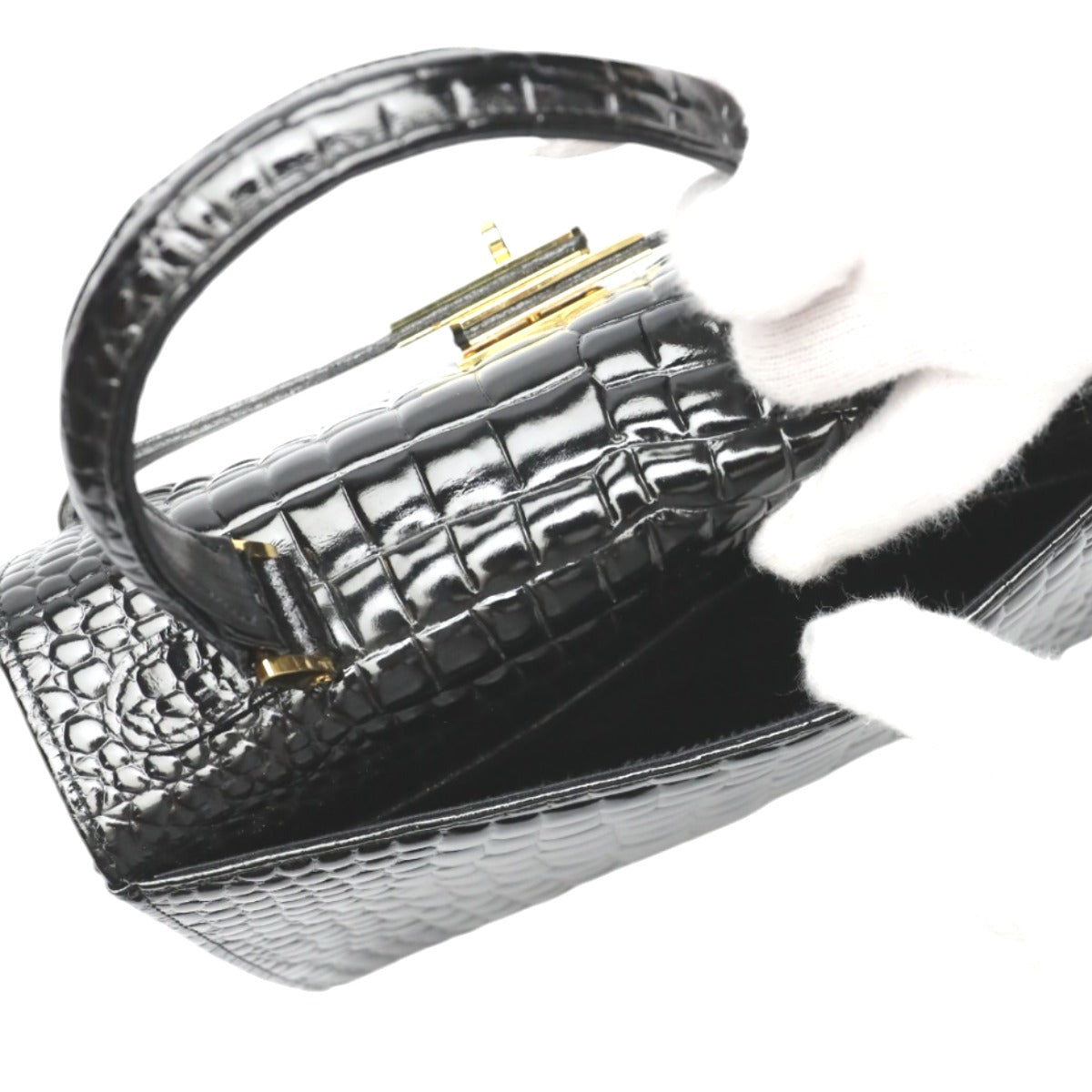クロコダイル CROCODILE ハンドバッグ
ハンドバッグ 金金具 クロコダイル ブラック 【SS】
【中古】