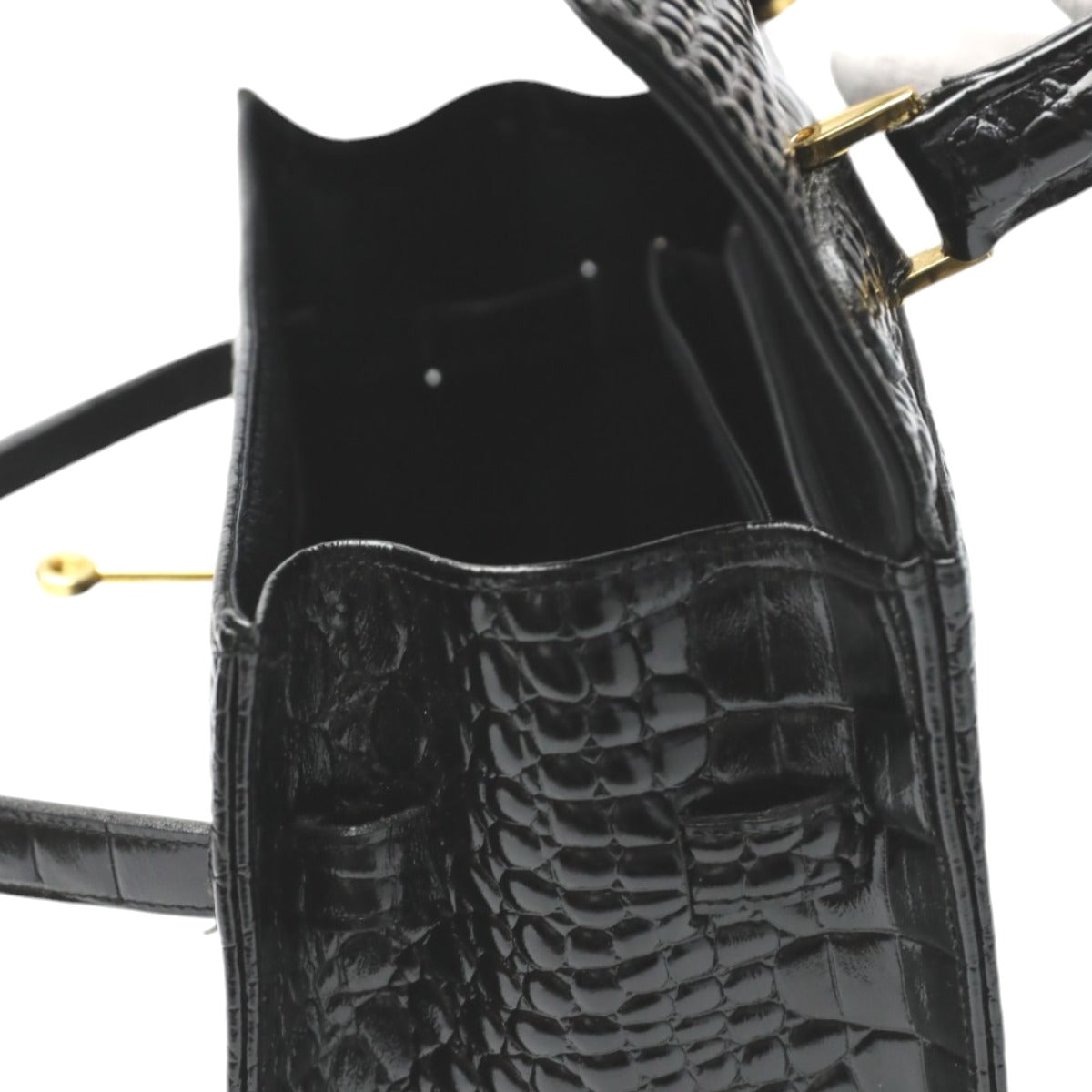 クロコダイル CROCODILE ハンドバッグ
ハンドバッグ 金金具 クロコダイル ブラック 【SS】
【中古】
