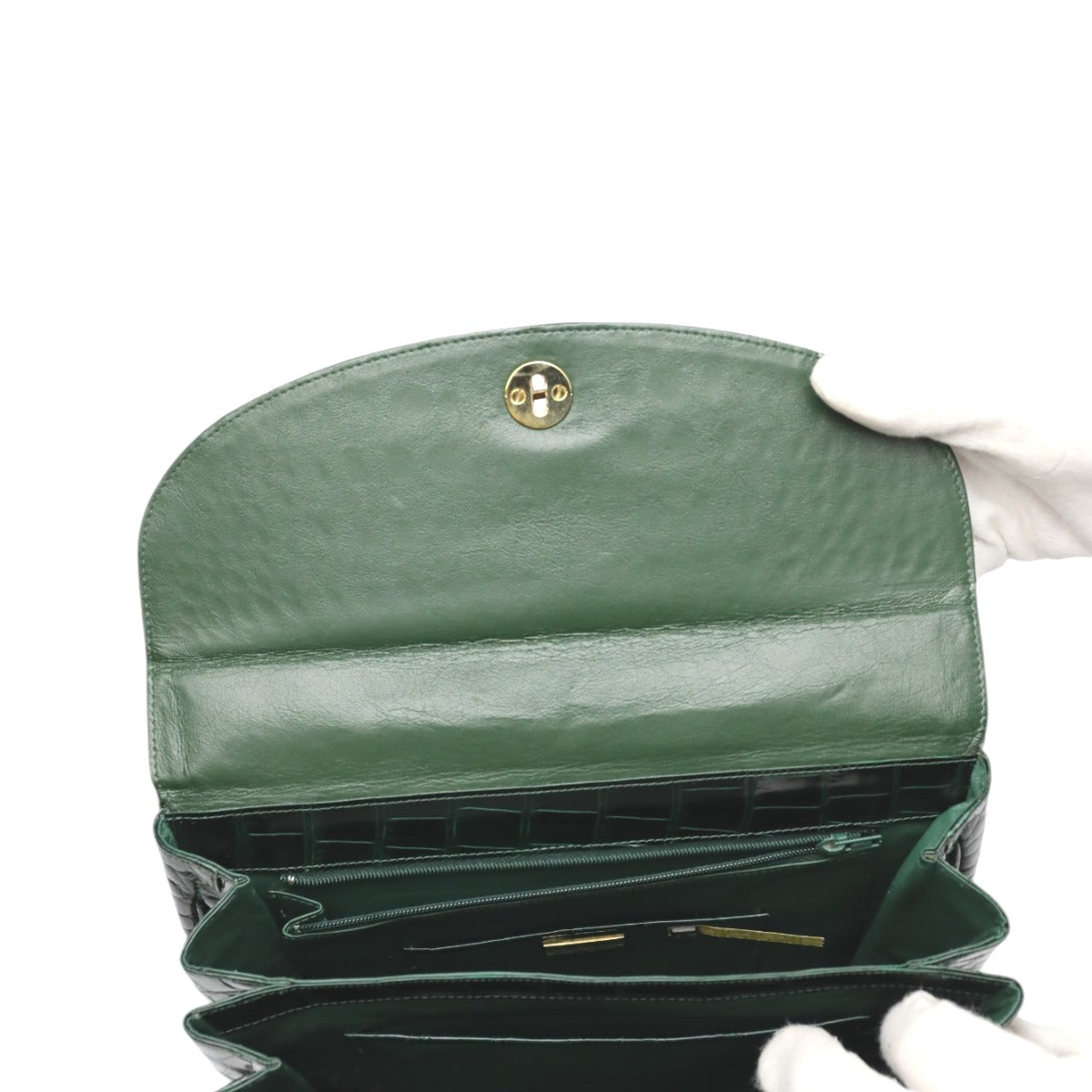クロコダイル CROCODILE ハンドバッグ
ハンドバッグ クロコダイル ワニ革 クロコダイル グリーン 【SS】
【中古】
