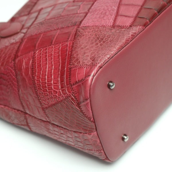 クロコダイル CROCODILE トートバッグ
ショルダーバッグ 天ファスナー パッチワーク クロコダイル LB-7001 ルビー 【SS】
【中古】