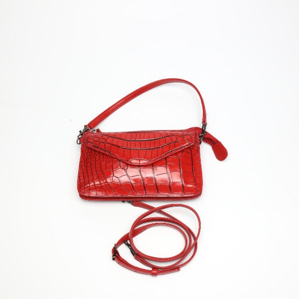 クロコダイル CROCODILE ショルダーバッグ
ポーチ 2WAY ポシェット クロコダイル LB-3079 レッド 【SS】