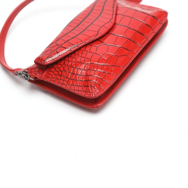 クロコダイル CROCODILE ショルダーバッグ
ポーチ 2WAY ポシェット クロコダイル LB-3079 レッド 【SS】