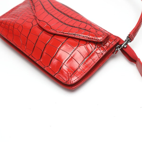 クロコダイル CROCODILE ショルダーバッグ
ポーチ 2WAY ポシェット クロコダイル LB-3079 レッド 【SS】