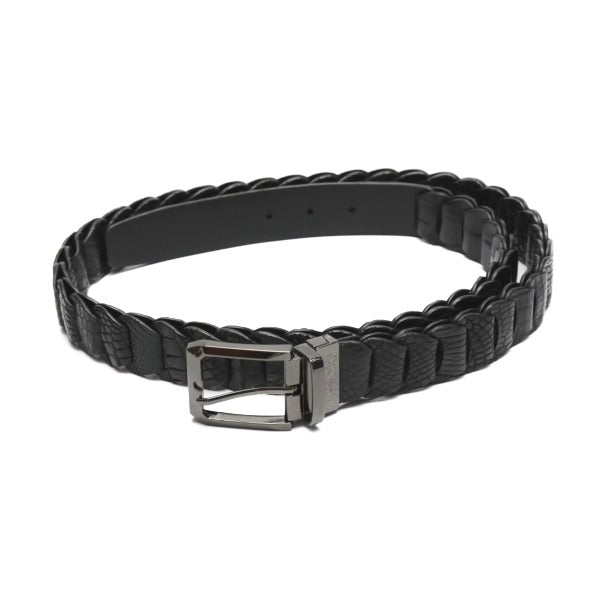 クロコダイル CROCODILE ベルト
ピンタイプバックル 編み込み長さ調整可能 ニッケル 35mm LJ-BG ブラックニッケル 【H】