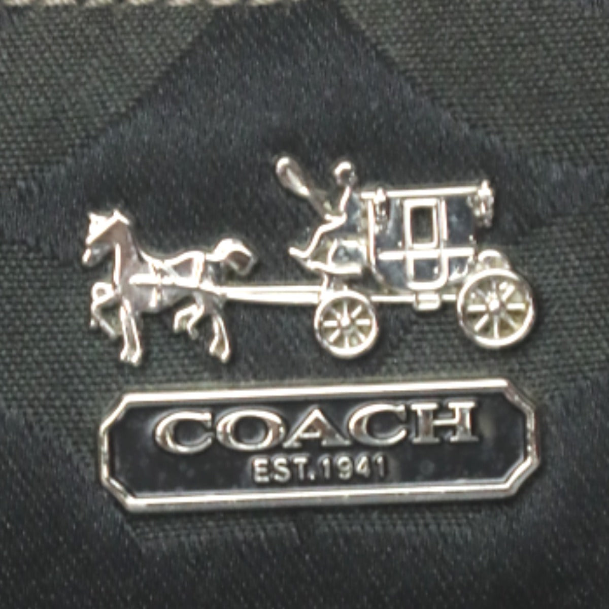 コーチ COACH ショルダーバッグ
 マディソンオプアートマギー ハンドバッグ キャンバス レザー 14305 ブラック 【SS】
 【中古】