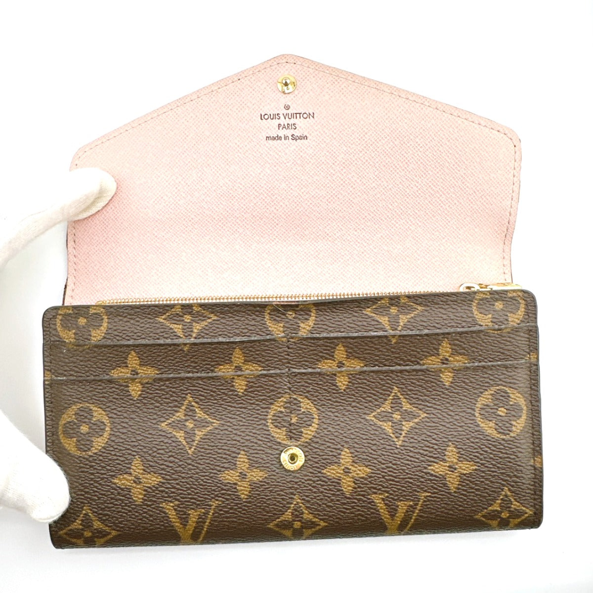 ルイヴィトン LOUIS VUITTON 長財布
 モノグラム ポルトフォイユ・サラ モノグラムキャンバス M62235 ローズ・バレリーヌ LV
 【SS】
 【中古】