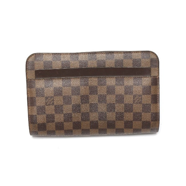 Louis Vuitton LOUIS VUITTON Second Bag
 Damier Ebene Saint Louis Damier Canvas Clutch Bag N51993 Brown LV
 [SS]
 【second hand】 