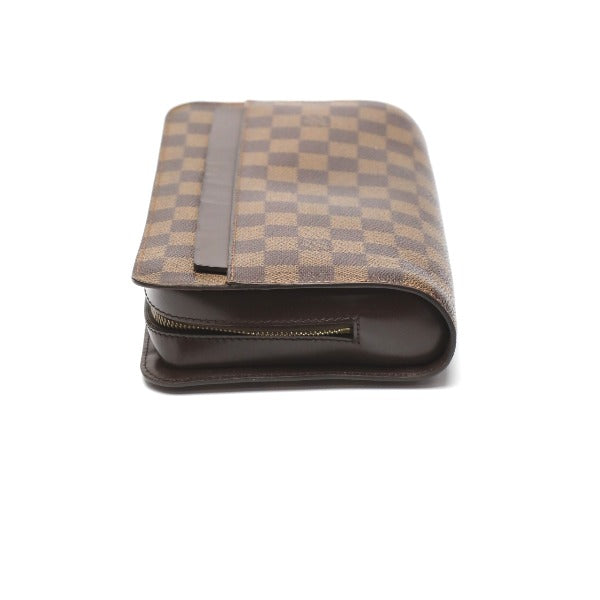 Louis Vuitton LOUIS VUITTON Second Bag
 Damier Ebene Saint Louis Damier Canvas Clutch Bag N51993 Brown LV
 [SS]
 【second hand】 