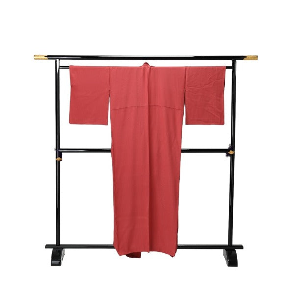 Tomesode
 Kimono, Japanese clothing, brick color, lined long kimono, polyester, red [SS]
 【second hand】 