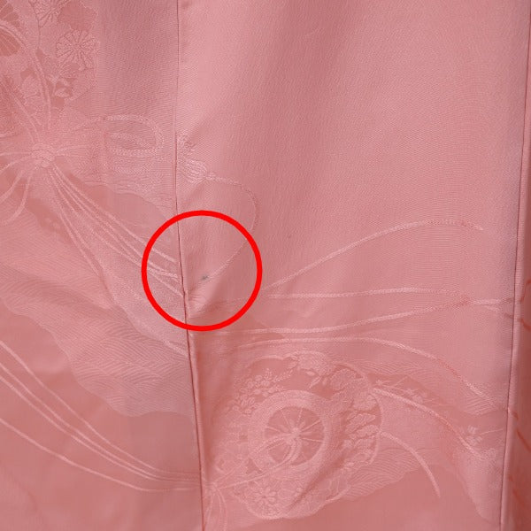 Tomesode
 Kimono, Japanese clothing, lined long kimono, pure silk, pink [H]
 【second hand】 