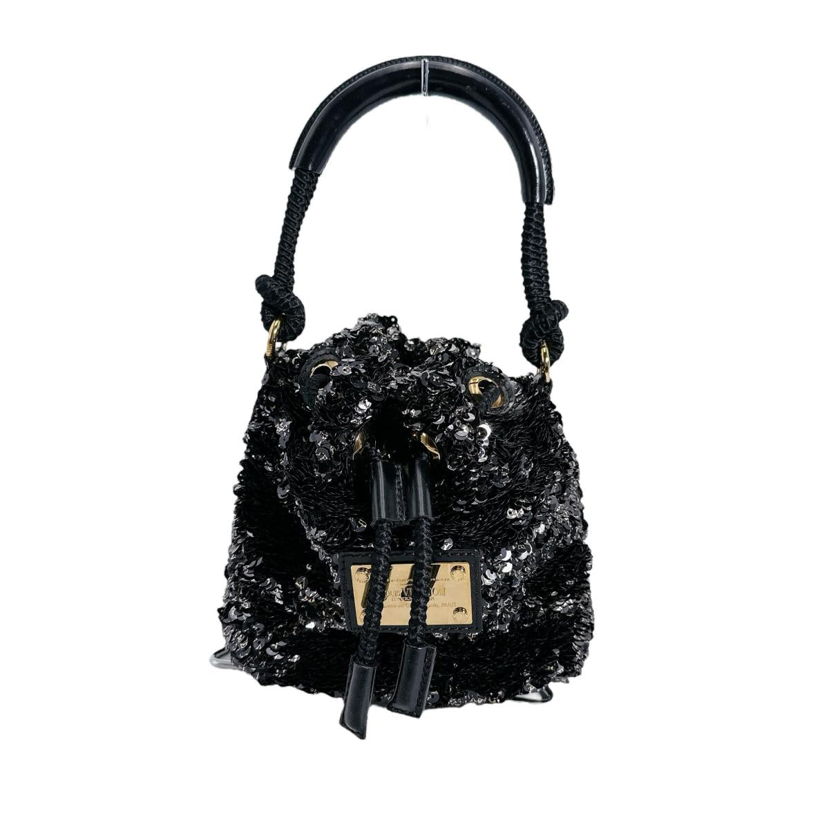 ルイヴィトン LOUIS VUITTON ハンドバッグ
 巾着型ハンドバッグ ミニノエロココ スパンコール M40322 ブラック LV
 【SS】
 【中古】