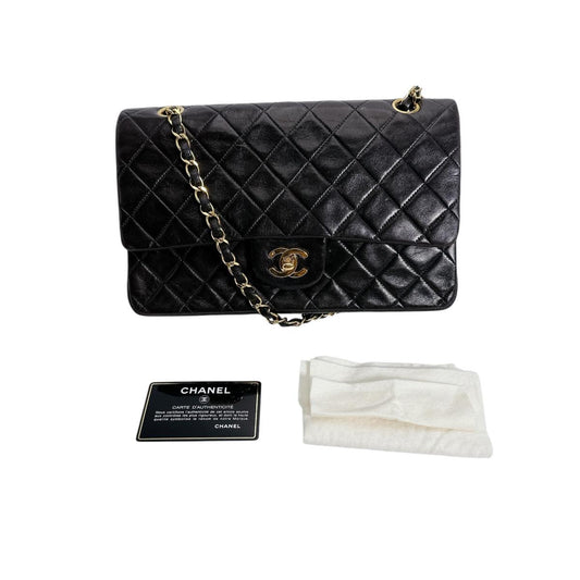 シャネル CHANEL ショルダーバッグ
 Wフラップ ラムスキン マトラッセ ラムスキン ブラック 【SS】
 【中古】