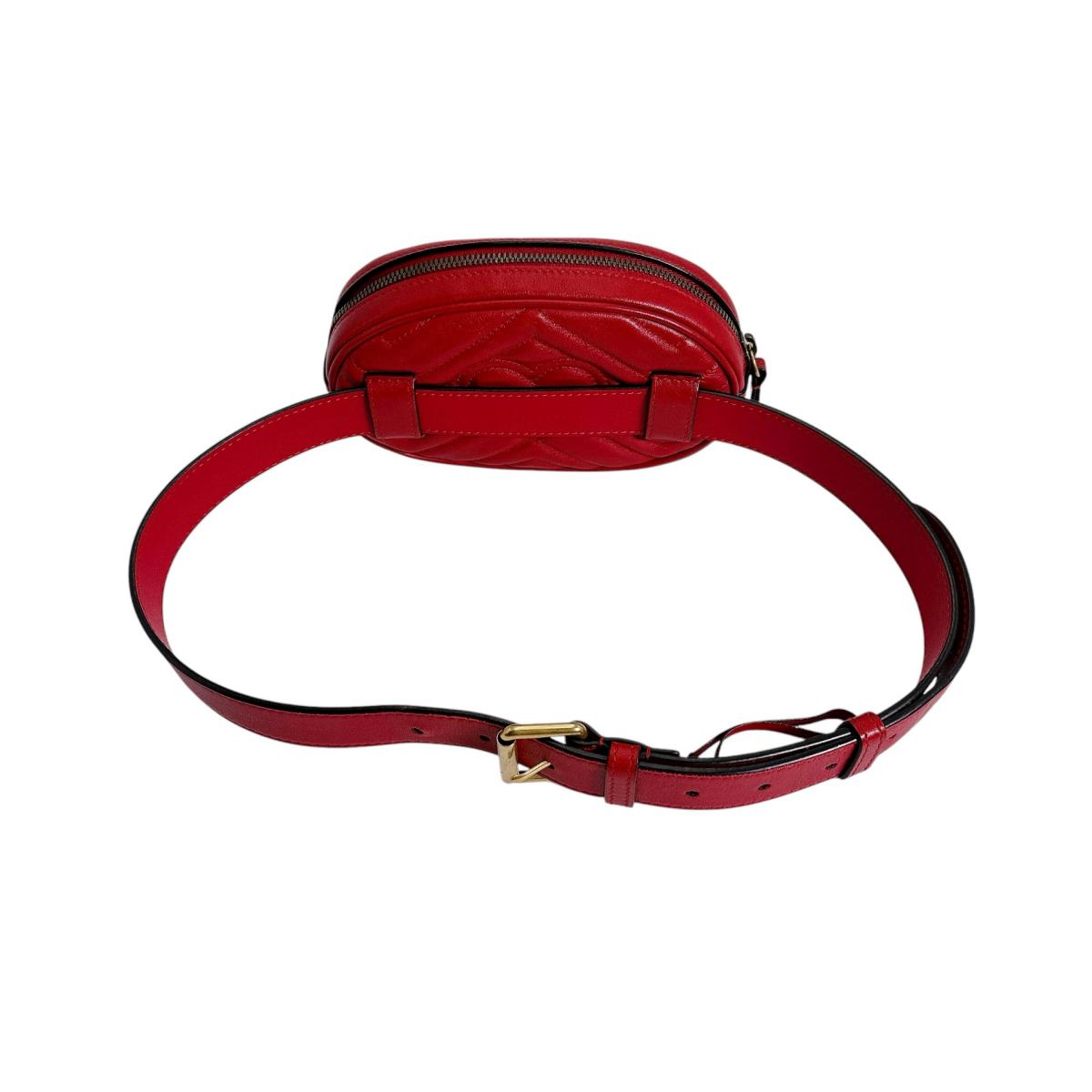 グッチ GUCCI ボディバッグ
 ボディバッグ GGマーモント 牛革 476434 レッド 【SS】
 【中古】
