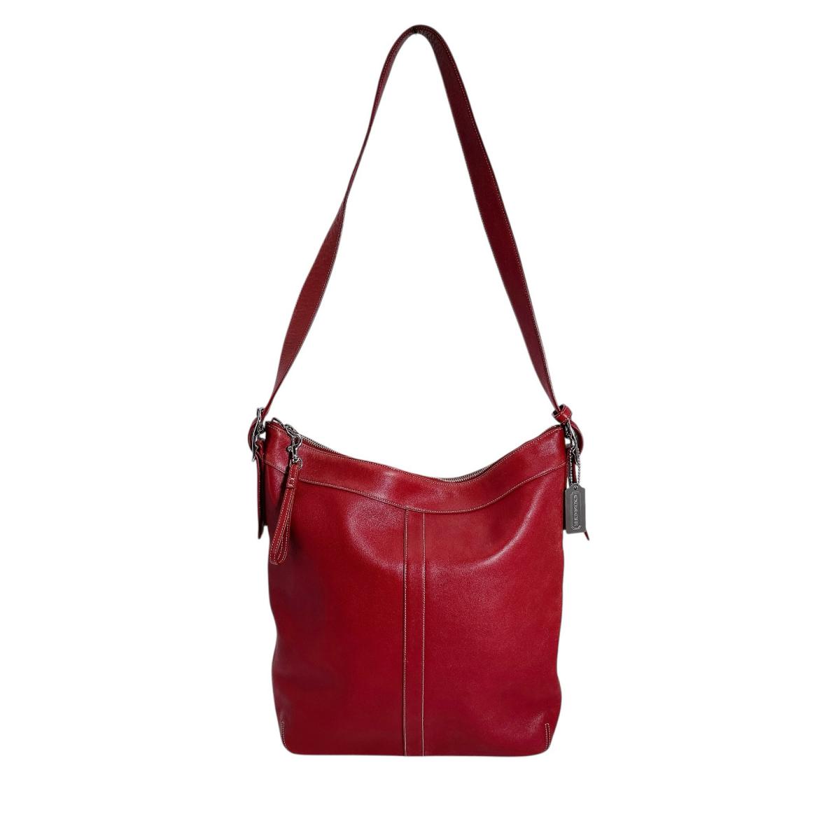 コーチ COACH ショルダーバッグ
 トートバッグ タッセル 斜めがけ レザー 9177 レッド 【SS】
 【中古】