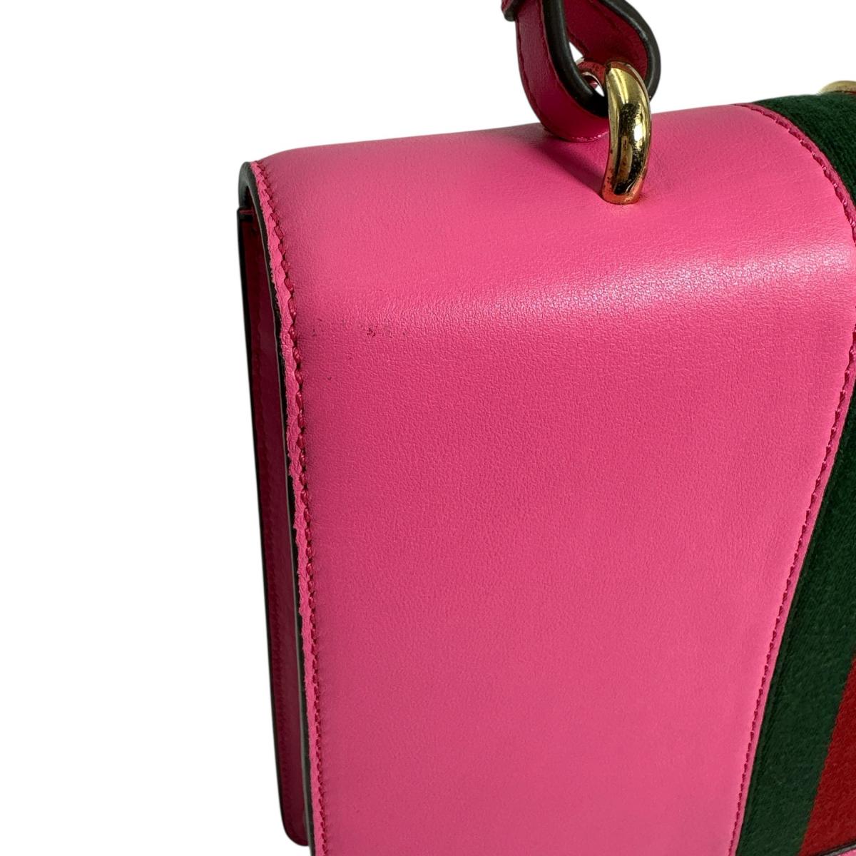 グッチ GUCCI ハンドバッグ
 ショルダーバッグ 2WAYバッグ シルヴィ レザー 431665 ピンク 【SS】
 【中古】