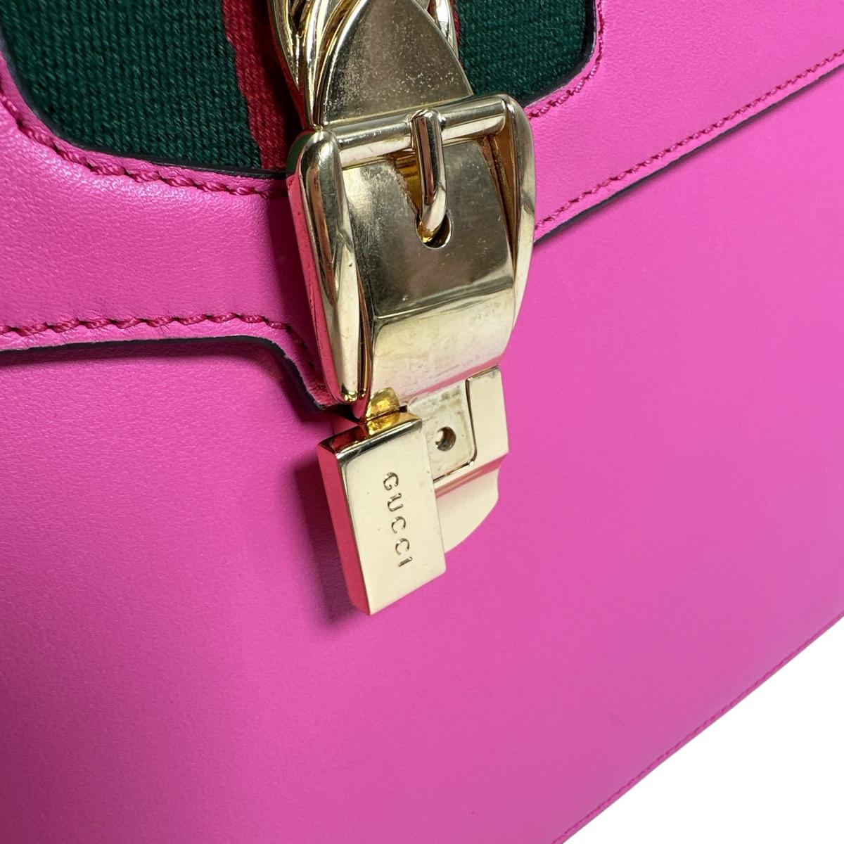 グッチ GUCCI ハンドバッグ
 ショルダーバッグ 2WAYバッグ シルヴィ レザー 431665 ピンク 【SS】
 【中古】