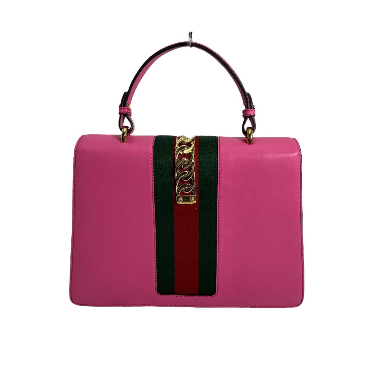 グッチ GUCCI ハンドバッグ
 ショルダーバッグ 2WAYバッグ シルヴィ レザー 431665 ピンク 【SS】
 【中古】
