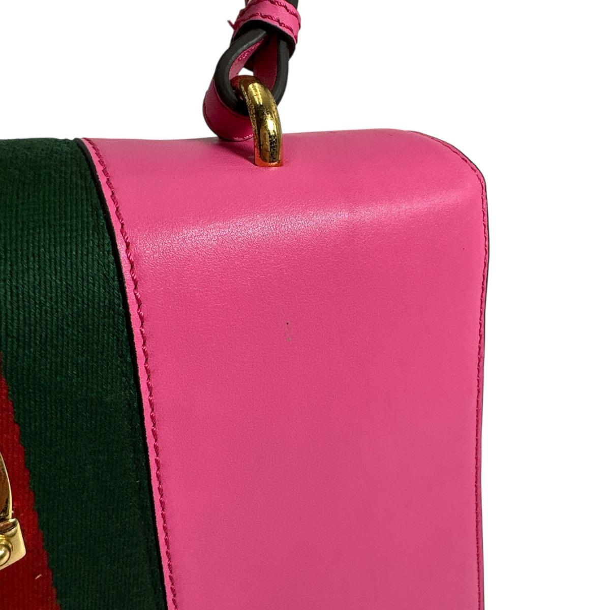グッチ GUCCI ハンドバッグ
 ショルダーバッグ 2WAYバッグ シルヴィ レザー 431665 ピンク 【SS】
 【中古】