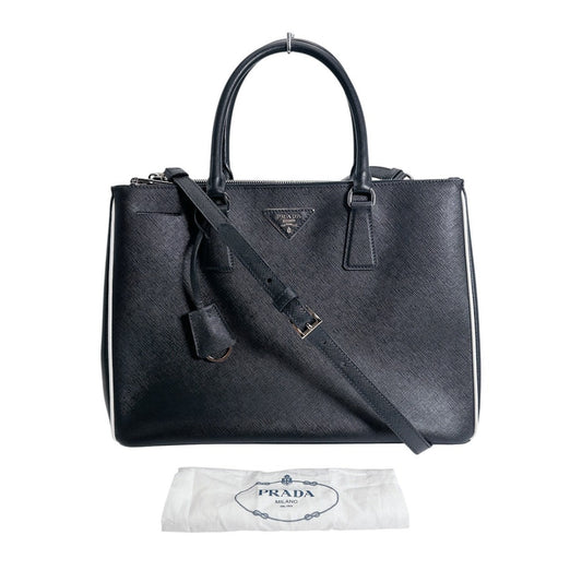 プラダ PRADA トートバッグ
 2WAYバッグ サフィアーノ レザー 1BA274 ブラック 【SS】
 【中古】