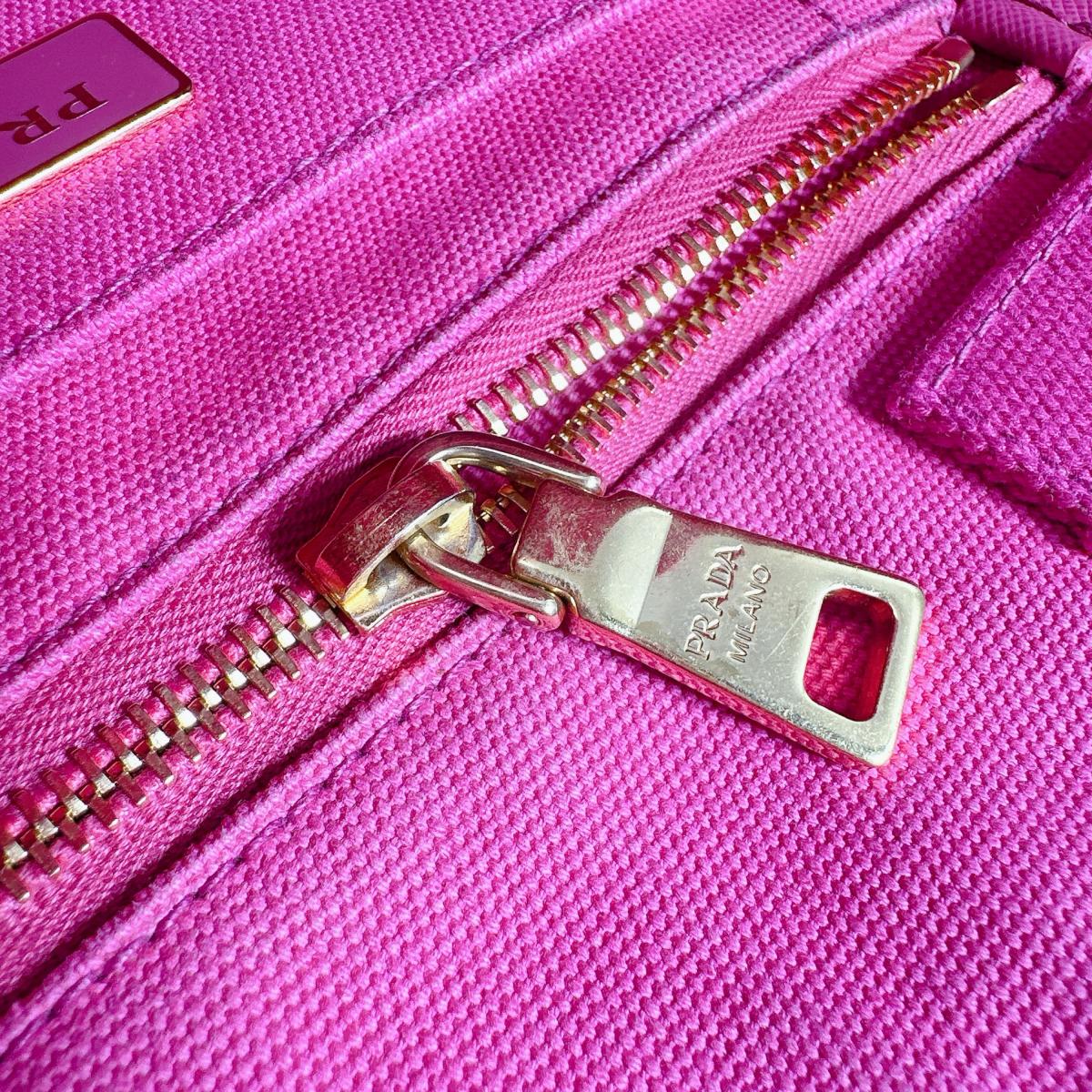 プラダ PRADA トートバッグ
 ハンドバック カナパ カナパミニトート キャンバス 1BG439 ピンク 【SS】
 【中古】