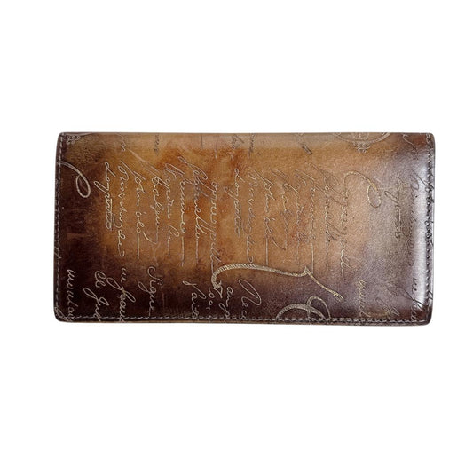 ベルルッティ Berluti 長財布
 2つ折り長札入れ カリグラフィ レザー ブラウン 【SS】
 【中古】