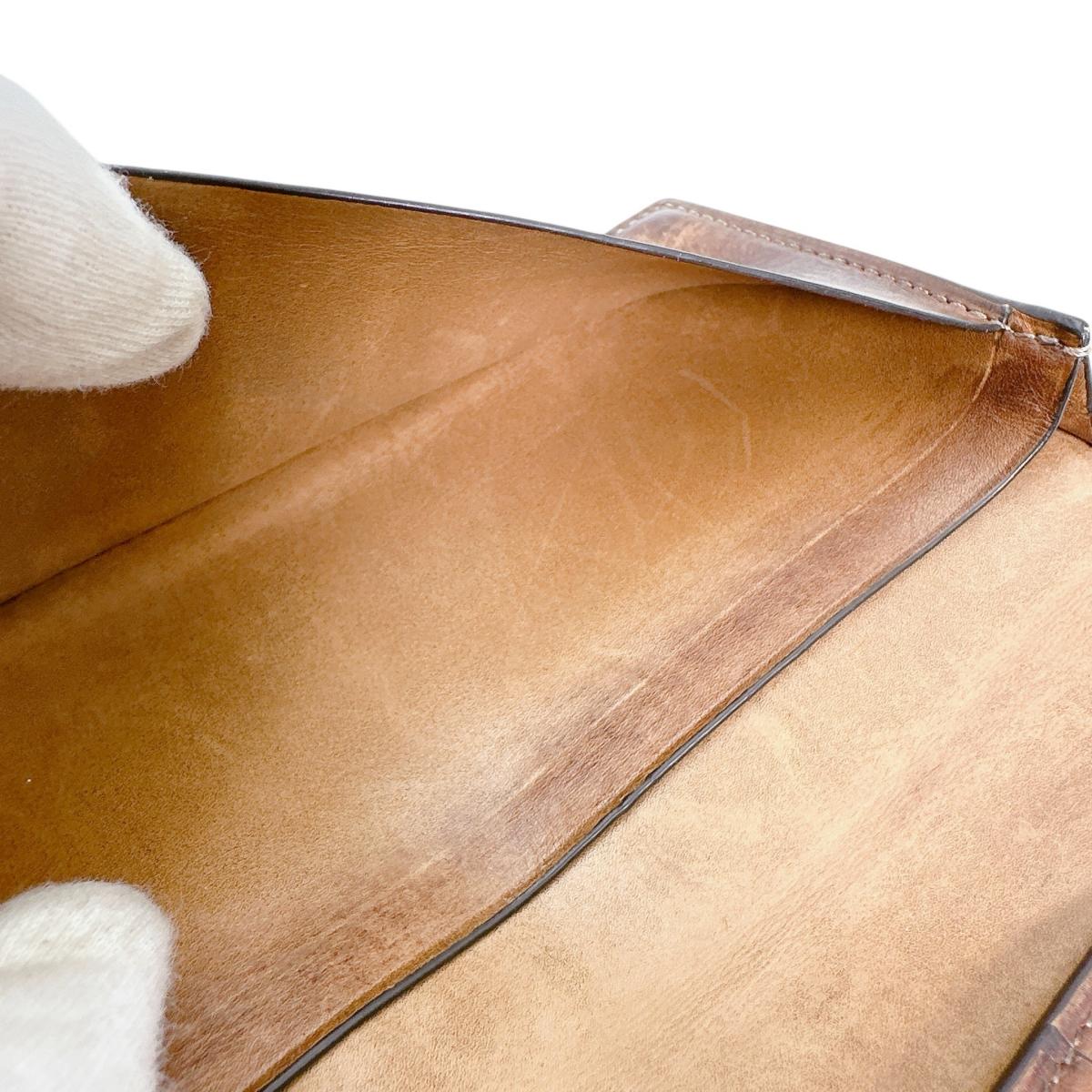 ベルルッティ Berluti 長財布
 2つ折り長札入れ カリグラフィ レザー ブラウン 【SS】
 【中古】