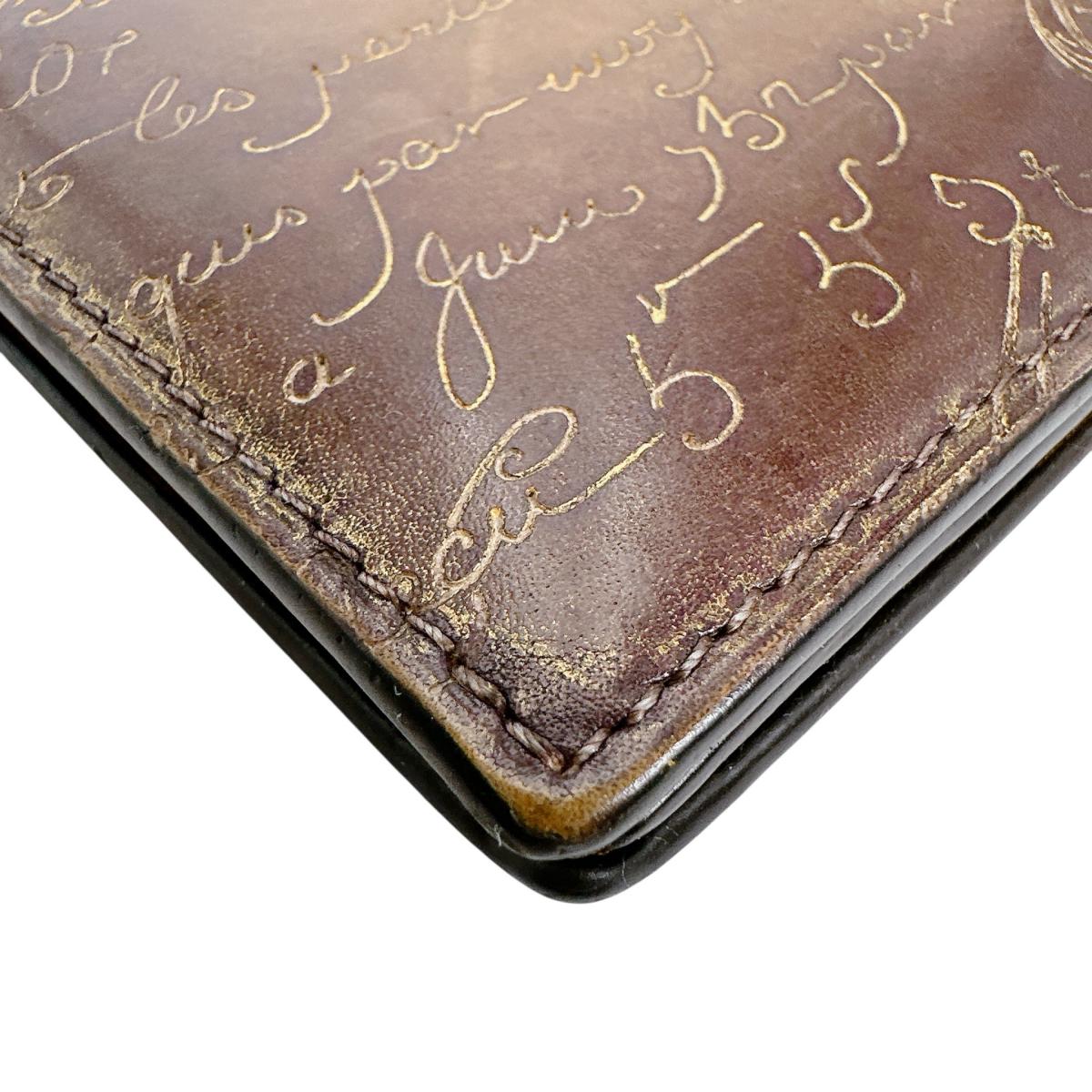ベルルッティ Berluti 長財布
 2つ折り長札入れ カリグラフィ レザー ブラウン 【SS】
 【中古】