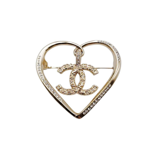 シャネル CHANEL ブローチ
 ハート ココマークハート メタル GP AB6004 ゴールド 【SS】
 【中古】