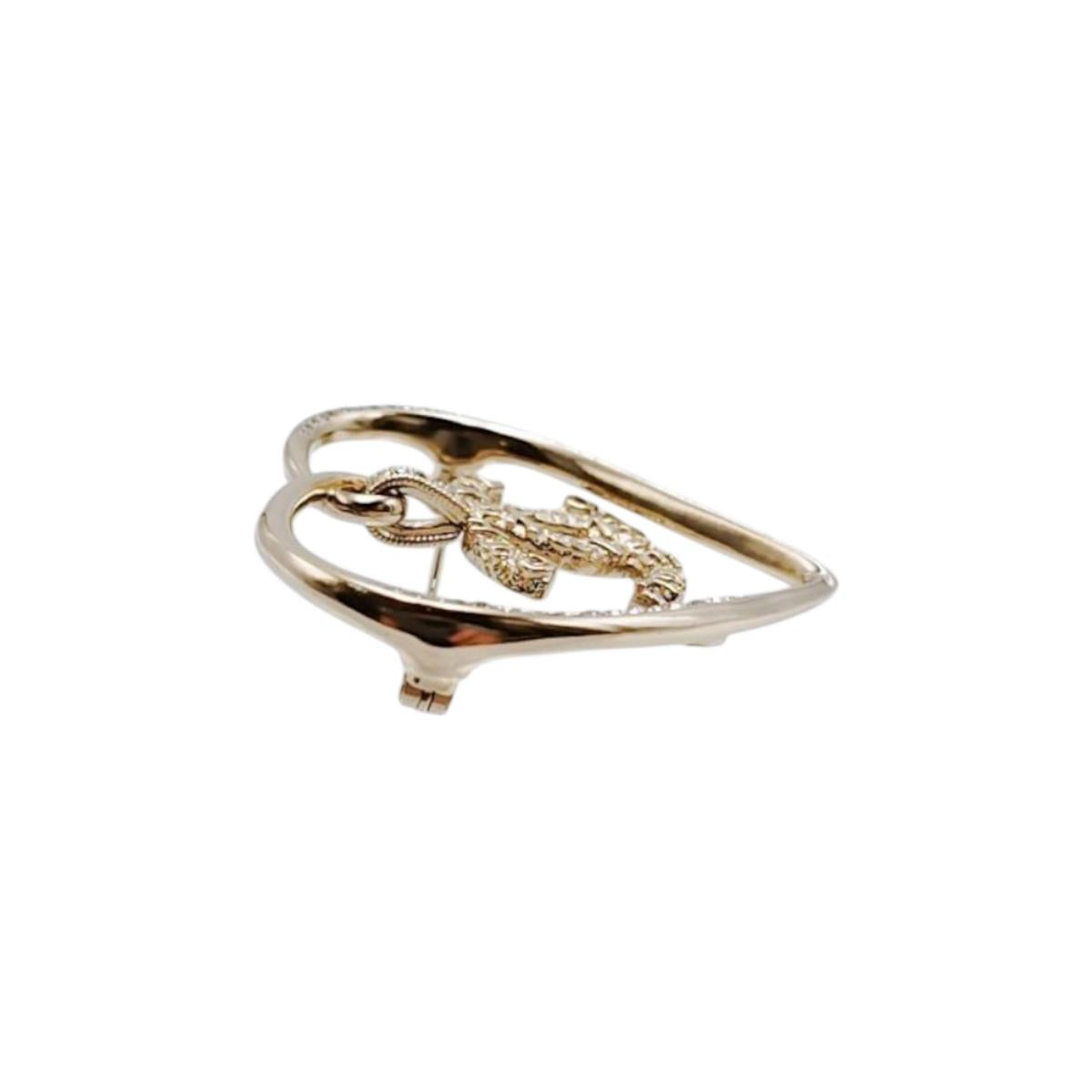 シャネル CHANEL ブローチ
 ハート ココマークハート メタル GP AB6004 ゴールド 【SS】
 【中古】