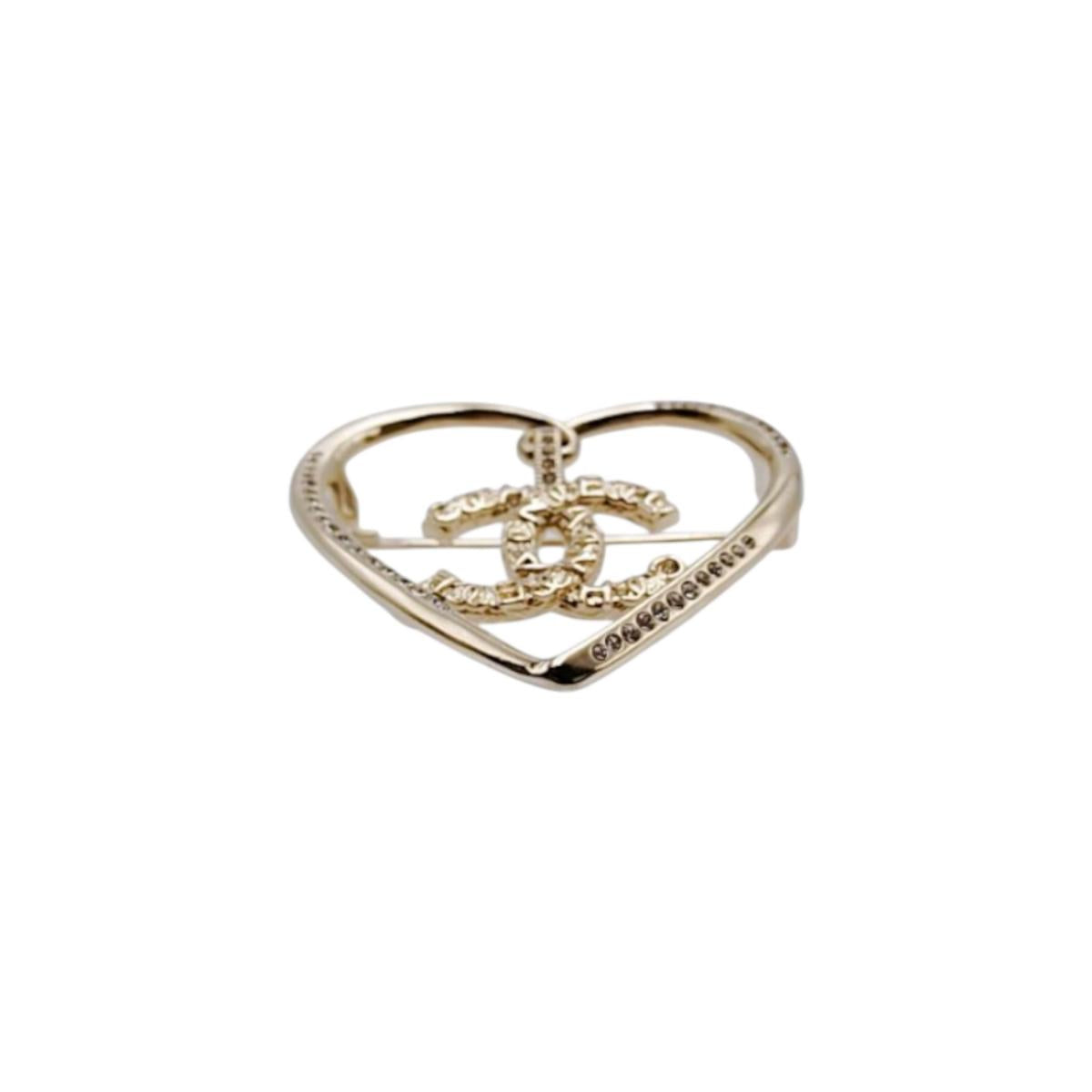 シャネル CHANEL ブローチ
 ハート ココマークハート メタル GP AB6004 ゴールド 【SS】
 【中古】