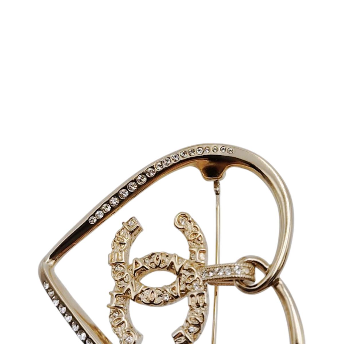 シャネル CHANEL ブローチ
 ハート ココマークハート メタル GP AB6004 ゴールド 【SS】
 【中古】