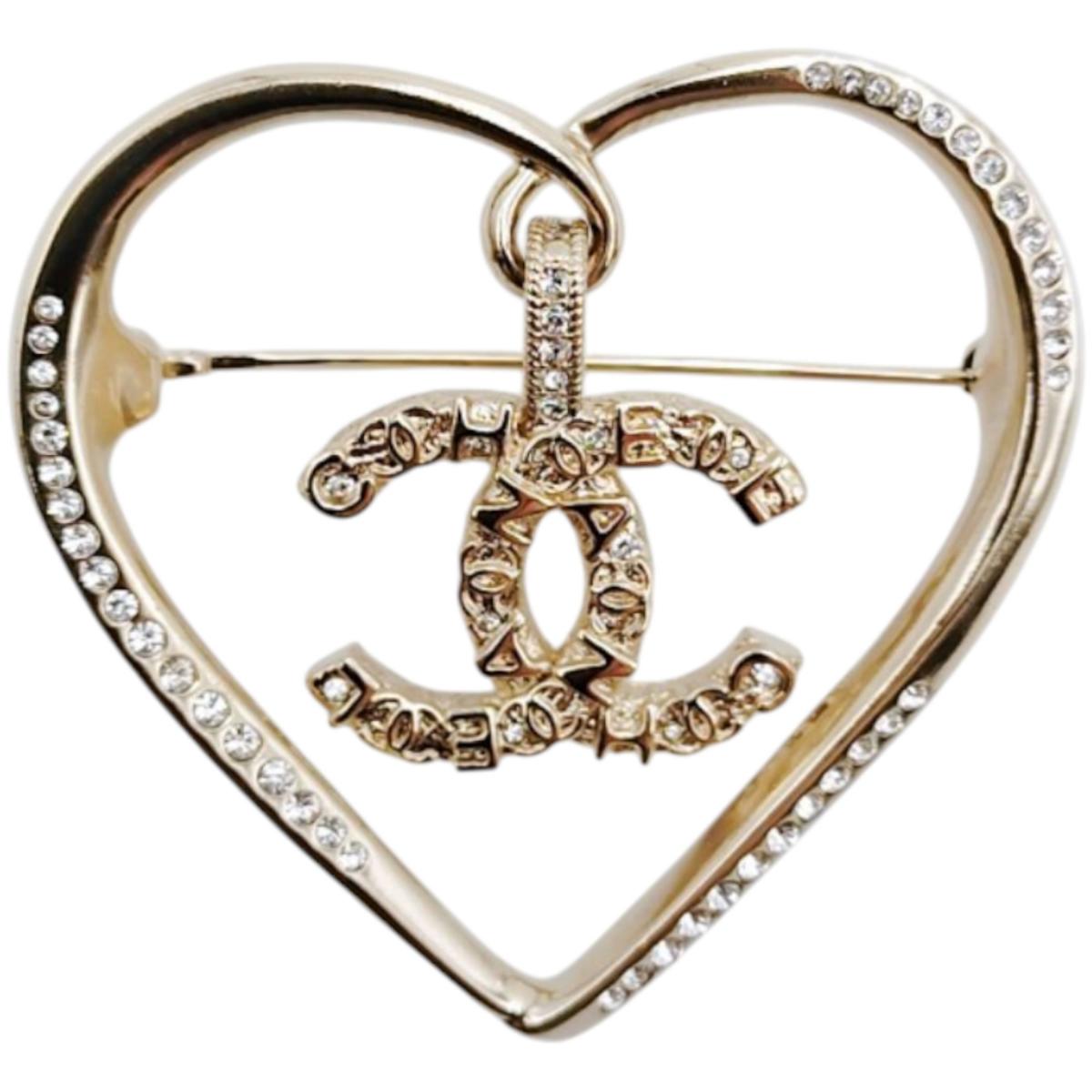 シャネル CHANEL ブローチ
 ハート ココマークハート メタル GP AB6004 ゴールド 【SS】
 【中古】