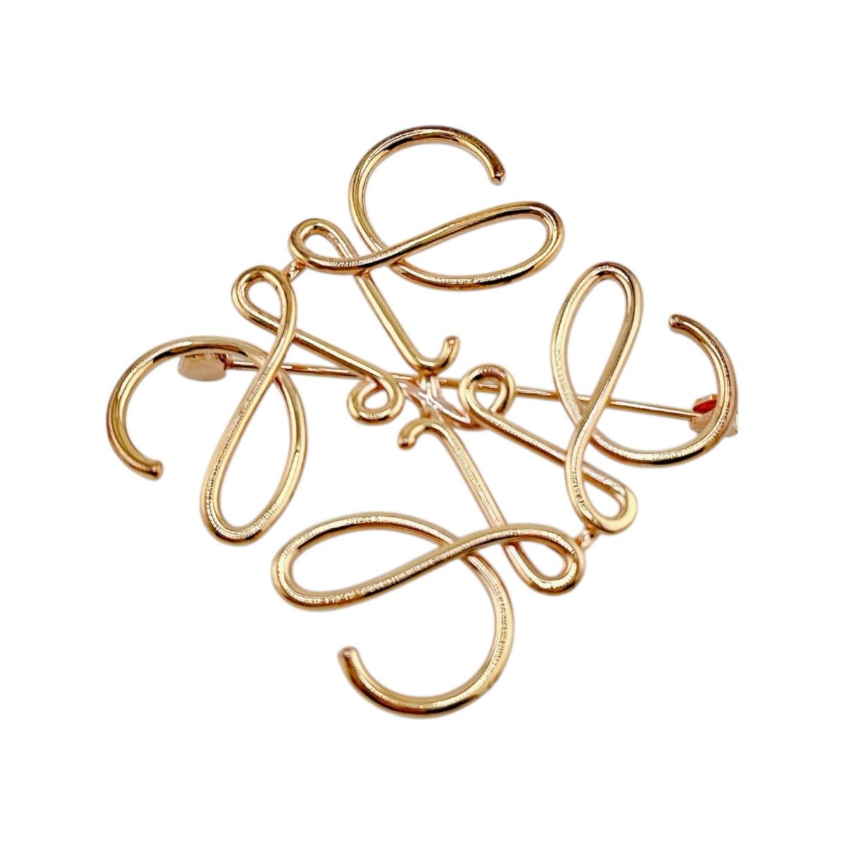 ロエベ LOEWE ブローチ
 ブローチ アナグラム GP 111 27 027 ゴールド 【SS】
 【中古】