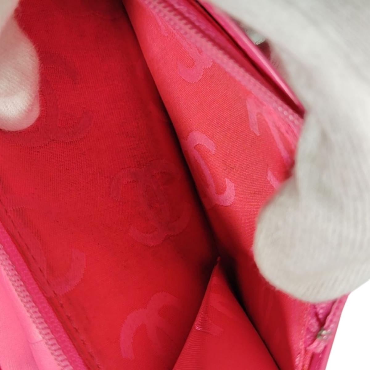 シャネル CHANEL 長財布
 二つ折り長財布 カンボン カーフ A26717 ブラック ×ピンク 【SS】
 【中古】