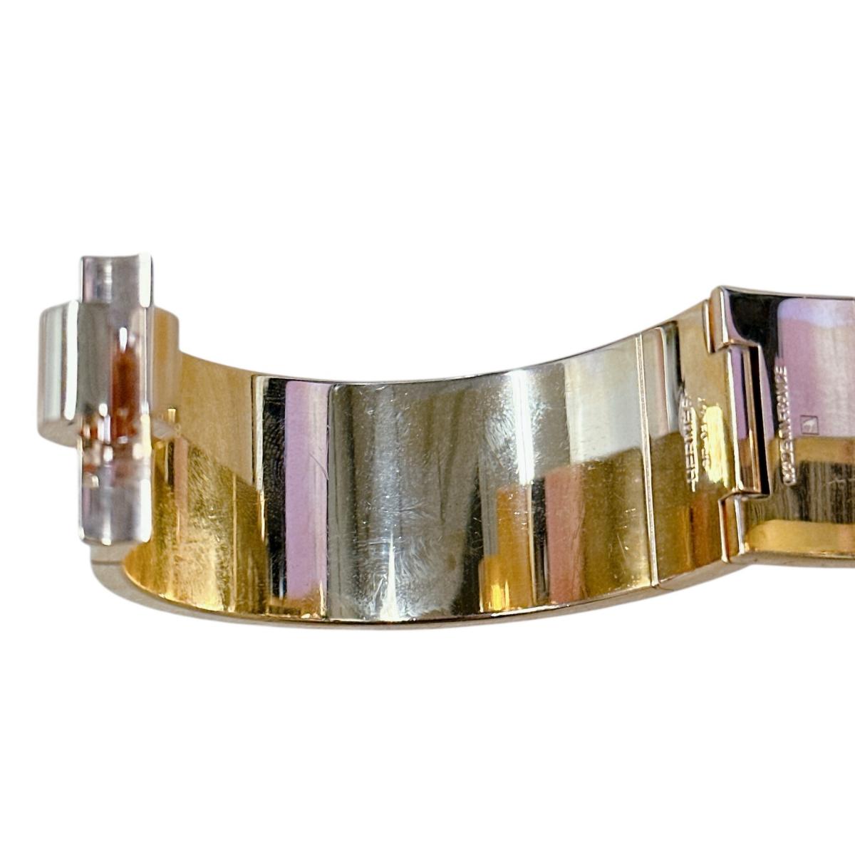 エルメス HERMES バングル
 ブレスレット シャルニエールバングル GP ホワイト×ベージュ×ゴールド 【SS】
 【中古】