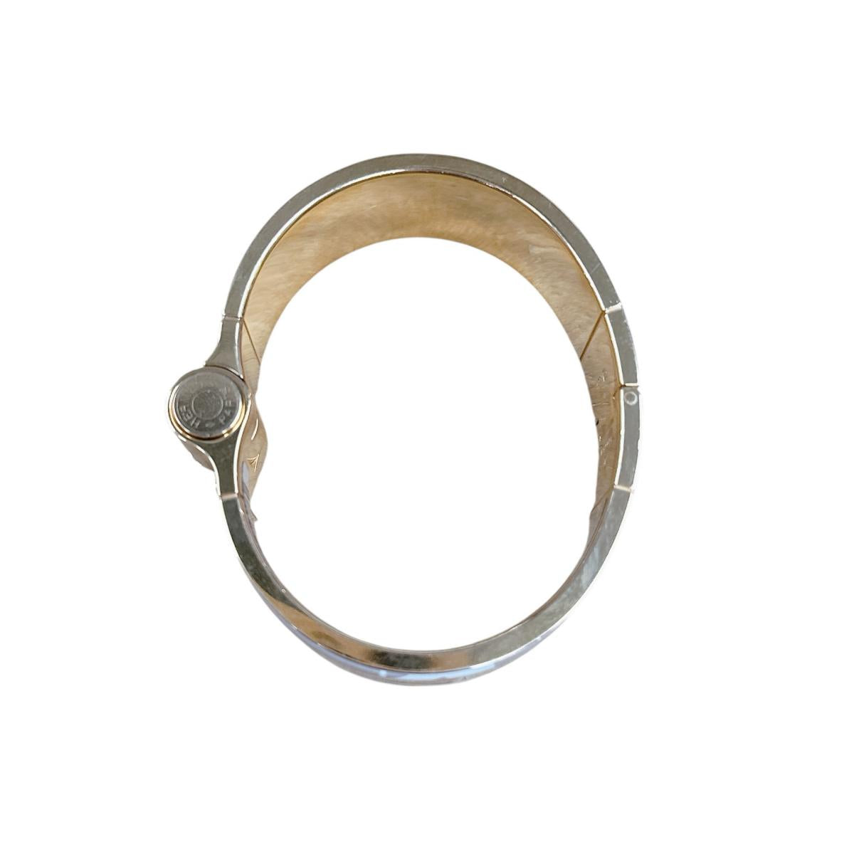 エルメス HERMES バングル
 ブレスレット シャルニエールバングル GP ホワイト×ベージュ×ゴールド 【SS】
 【中古】