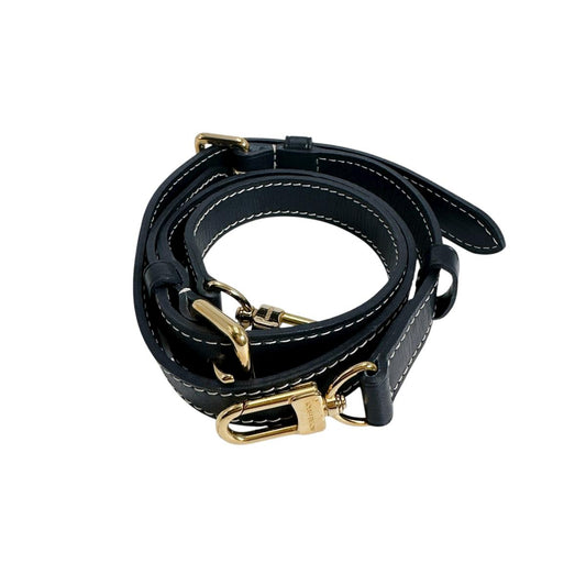 ルイヴィトン LOUIS VUITTON ショルダーストラップ
 肩掛けストラップ 可変式 イディール エレジー用 カーフ M56696 ブラック LV
 【SS】
 【中古】