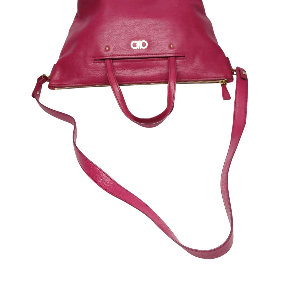 サルヴァトーレフェラガモ Salvatore Ferragamo ハンドバッグ
 2WAYバッグ 無地 ガンチーニ レザー ピンク 【SS】
 【中古】