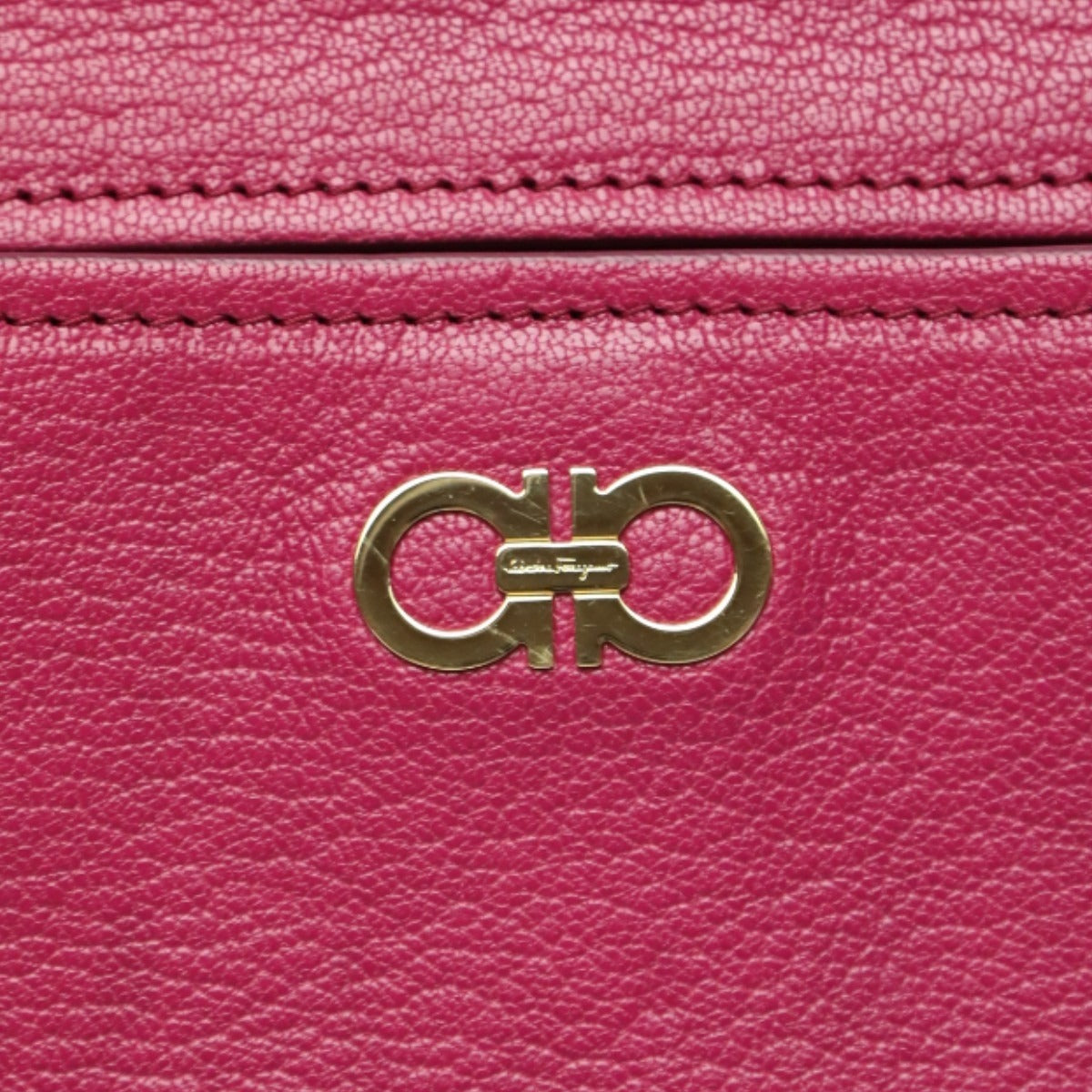 サルヴァトーレフェラガモ Salvatore Ferragamo ハンドバッグ
 2WAYバッグ 無地 ガンチーニ レザー ピンク 【SS】
 【中古】