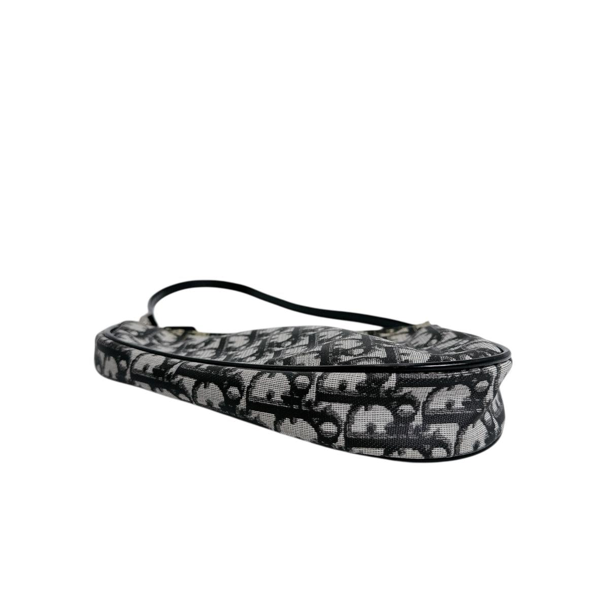 ディオール Dior ハンドバッグ
 トロッターサドルバッグ アクセサリーポーチ サドルポーチ PVC ブラック 【SS】
 【中古】