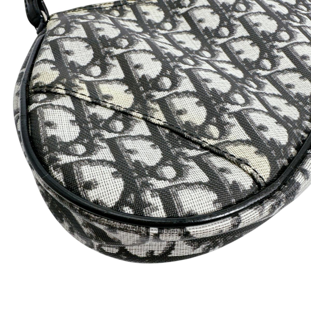 ディオール Dior ハンドバッグ
 トロッターサドルバッグ アクセサリーポーチ サドルポーチ PVC ブラック 【SS】
 【中古】