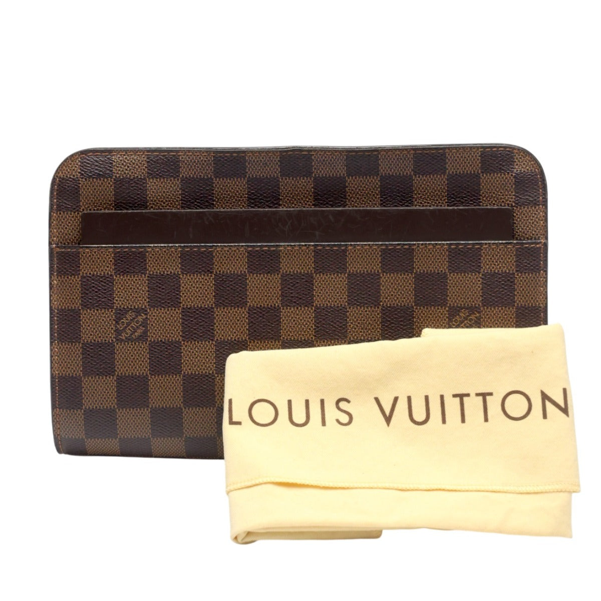 ルイヴィトン LOUIS VUITTON セカンドバッグ
 クラッチバッグ ダミエ エベヌ サンルイ ダミエキャンバス N51993 ブラウン LV
 【SS】
 【中古】