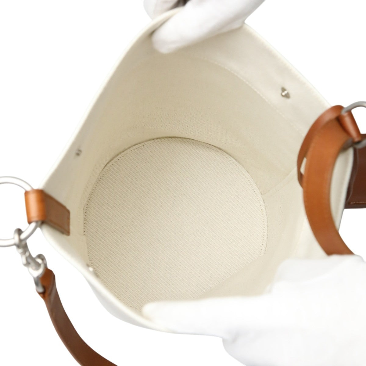 サンローラン SAINT LAURENT ショルダーバッグ
 ショルダーバッグ リヴゴーシュ キャンバス VLR669299 ナチュラル×ブラウン 【SS】
 【中古】